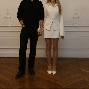 Womens White Tailored Blazer Dress